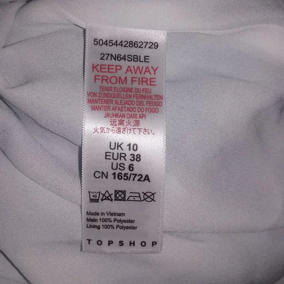 Topshop Blue Gingham Smocked Tiered Midi Skirt 6 - Picture 10 of 11